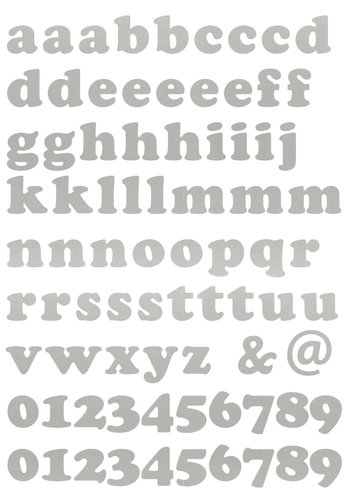 Reflex-abc (Kleinbuchstaben, Zahlen), silber, DIN A 4