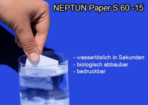 NEPTUN Paper S 60 - 15,  50 Bögen, wasserlösliches Papier (60 g/m²)
